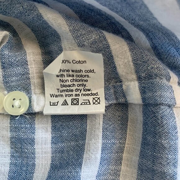 J. Crew The Perfect Shirt Cotton Button Down Sz L Blue & White Striped 118C - Picture 8 of 8